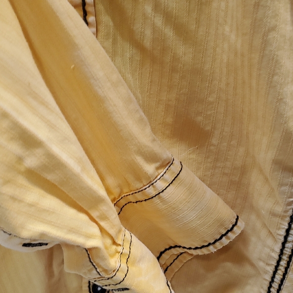 Elelant Roar Mustard Shirt Long sleeve Country Western Biker - Picture 6 of 16